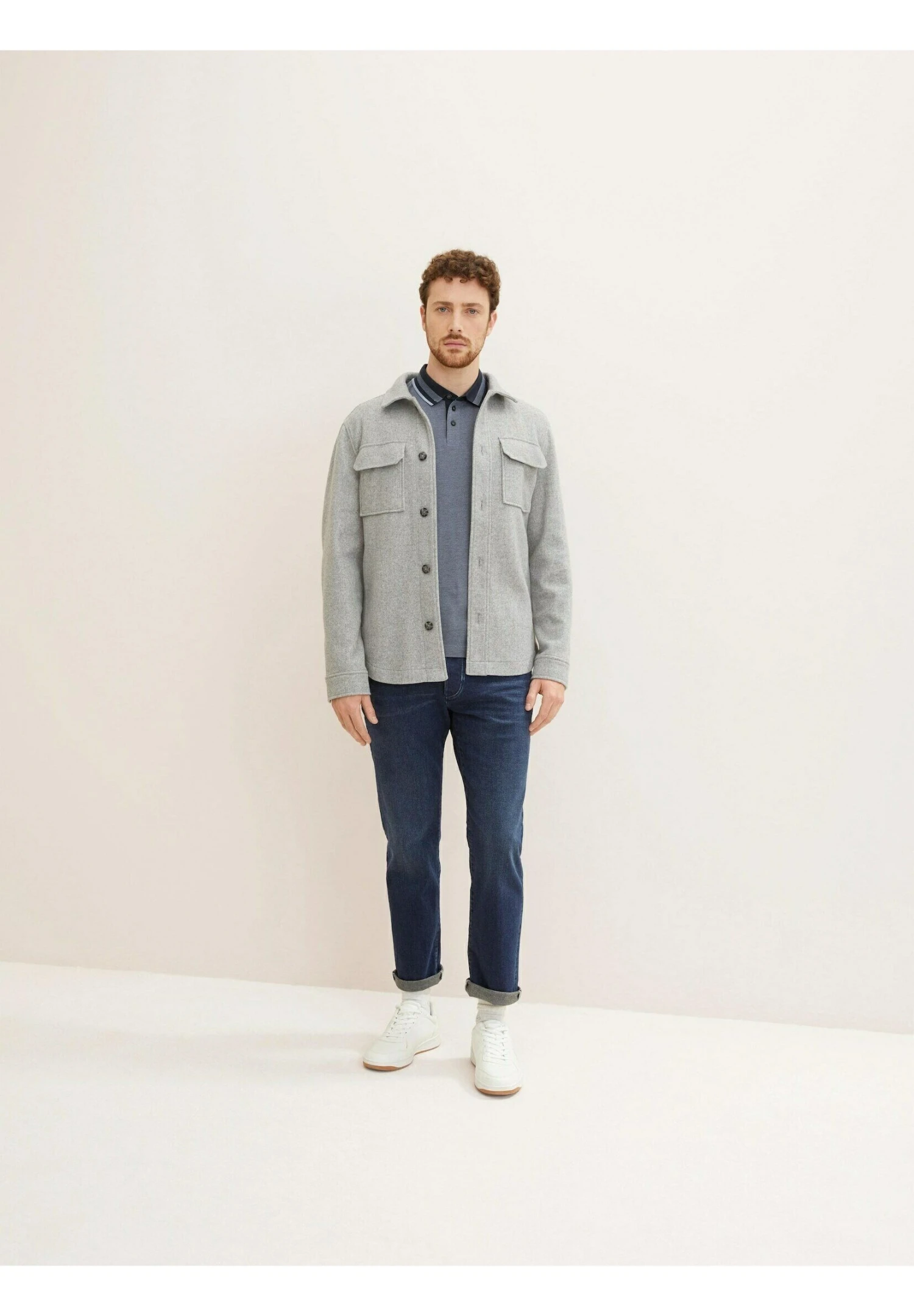 Tom Tailor Poloshirt - Blue Grey Two Tone Pique 2 Tom Tailor Poloshirt - Blue Grey Two Tone Pique - Afbeelding 2