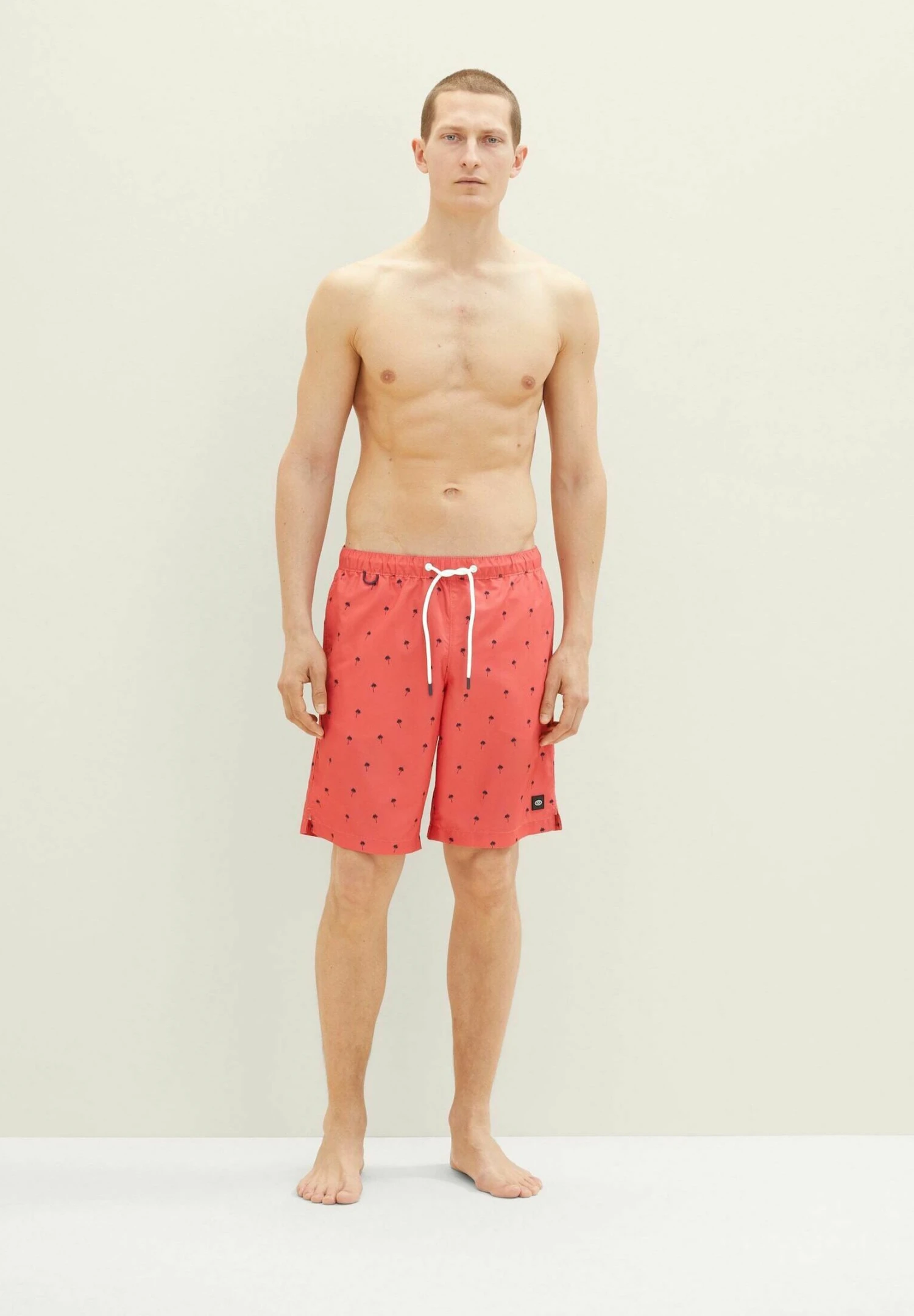 Tom Tailor Gemusterte - Zwemshorts - Soft Berry Red Palm Design 2 Tom Tailor Gemusterte - Zwemshorts - Soft Berry Red Palm Design - Afbeelding 2