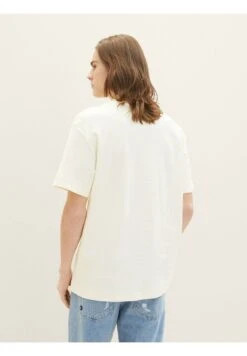 TOM TAILOR Denim Mit Struktur - T-Shirt Basic - Wool White -Tom Tailor 985762f7f342404184150d0cf2e58d5e