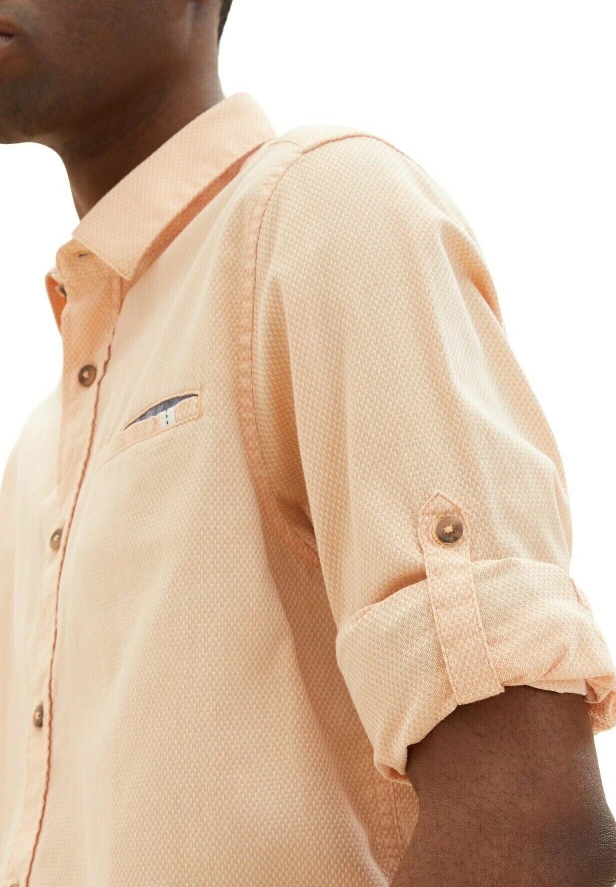 Tom Tailor Mit Struktur - Overhemd - Orange White Squared Structure 10 Tom Tailor Mit Struktur - Overhemd - Orange White Squared Structure - Afbeelding 10