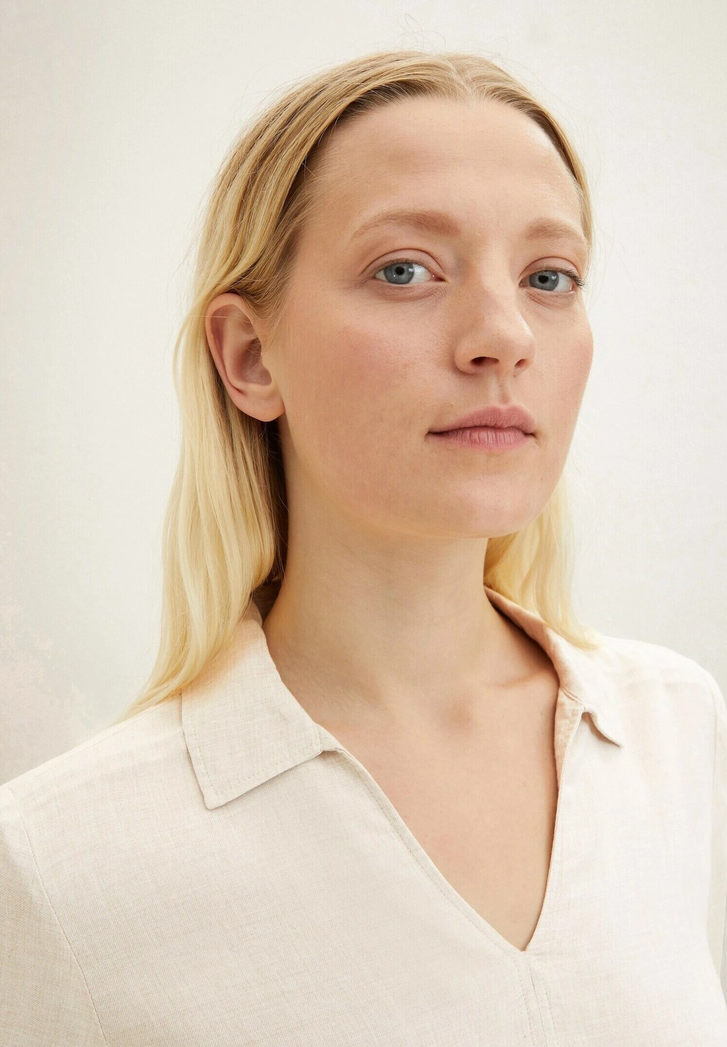 Tom Tailor In Melange Optik - Blouse - Cold Beige Melange 4 Tom Tailor In Melange Optik - Blouse - Cold Beige Melange - Afbeelding 4