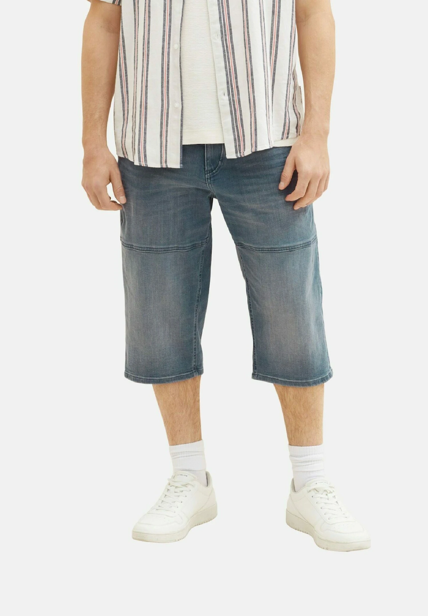 Tom Tailor Morris Overknee - Jeansshort - Mid Stone Blue Grey Denim 1 Tom Tailor Morris Overknee - Jeansshort - Mid Stone Blue Grey Denim
