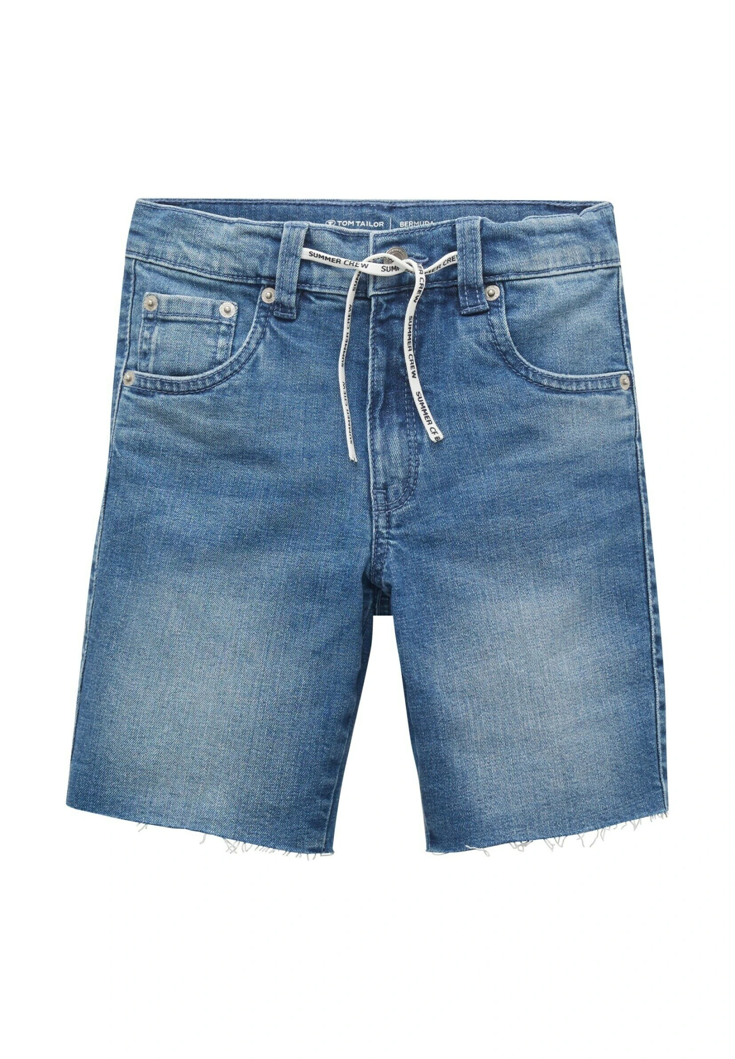 Tom Tailor Mit Stringgürtel - Jeansshort - Used Light Stone Blue Denim 1 Tom Tailor Mit Stringgürtel - Jeansshort - Used Light Stone Blue Denim