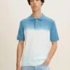 TOM TAILOR Denim Poloshirt - White Aqua Petrol Batik