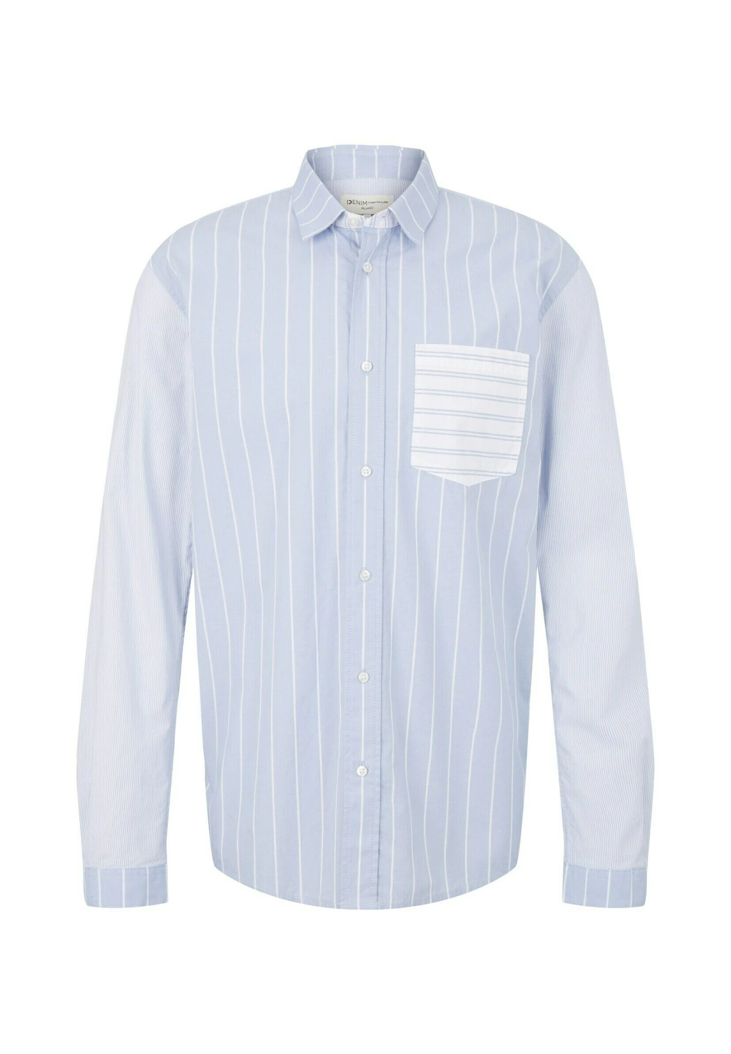 TOM TAILOR Denim Relaxed Patchwork - Overhemd - Blue Stripe Mix Design 5 TOM TAILOR Denim Relaxed Patchwork - Overhemd - Blue Stripe Mix Design - Afbeelding 5