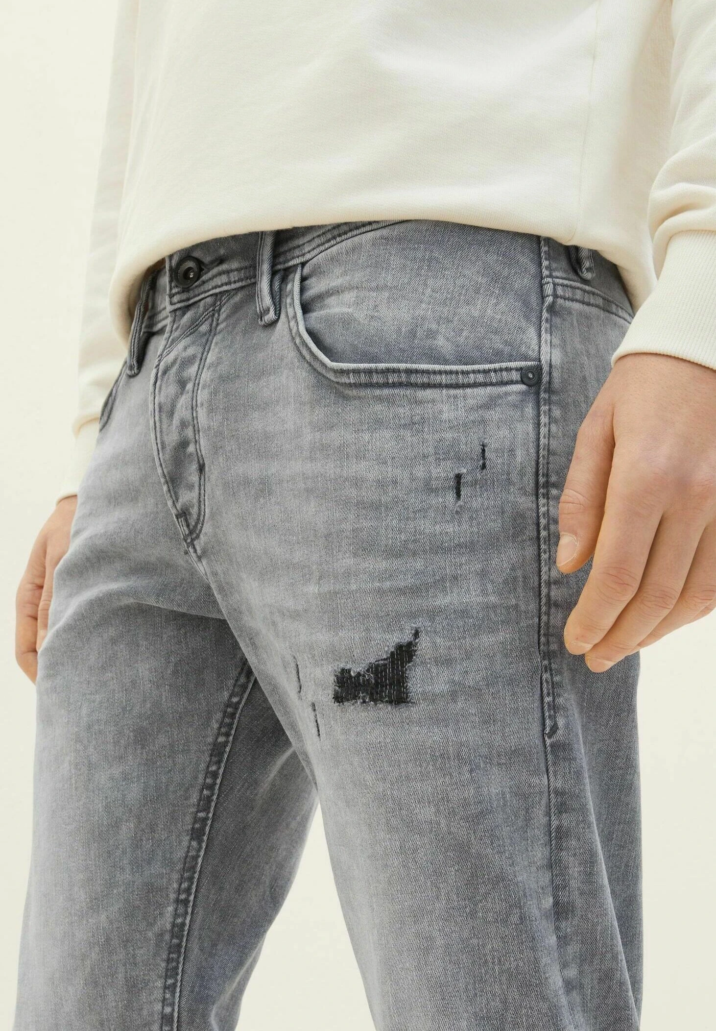 TOM TAILOR Denim Piers Slim- Slim Fit Jeans - Used Light Stone Grey Denim 5 TOM TAILOR Denim Piers Slim- Slim Fit Jeans - Used Light Stone Grey Denim - Afbeelding 5