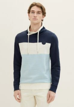 Tom Tailor Langarm Mit Stehkragen - Sweater - Dusty Mint Beige Inject Stripe