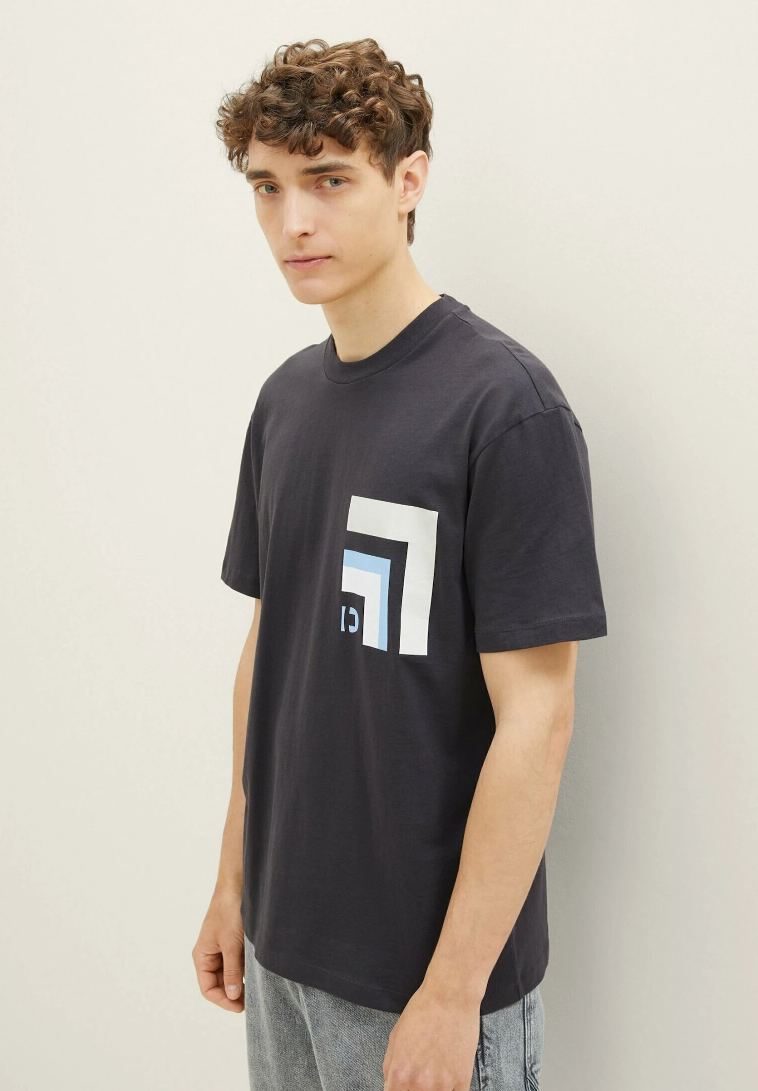 TOM TAILOR Denim T-Shirt Print - Coal Grey 4 TOM TAILOR Denim T-Shirt Print - Coal Grey - Afbeelding 4