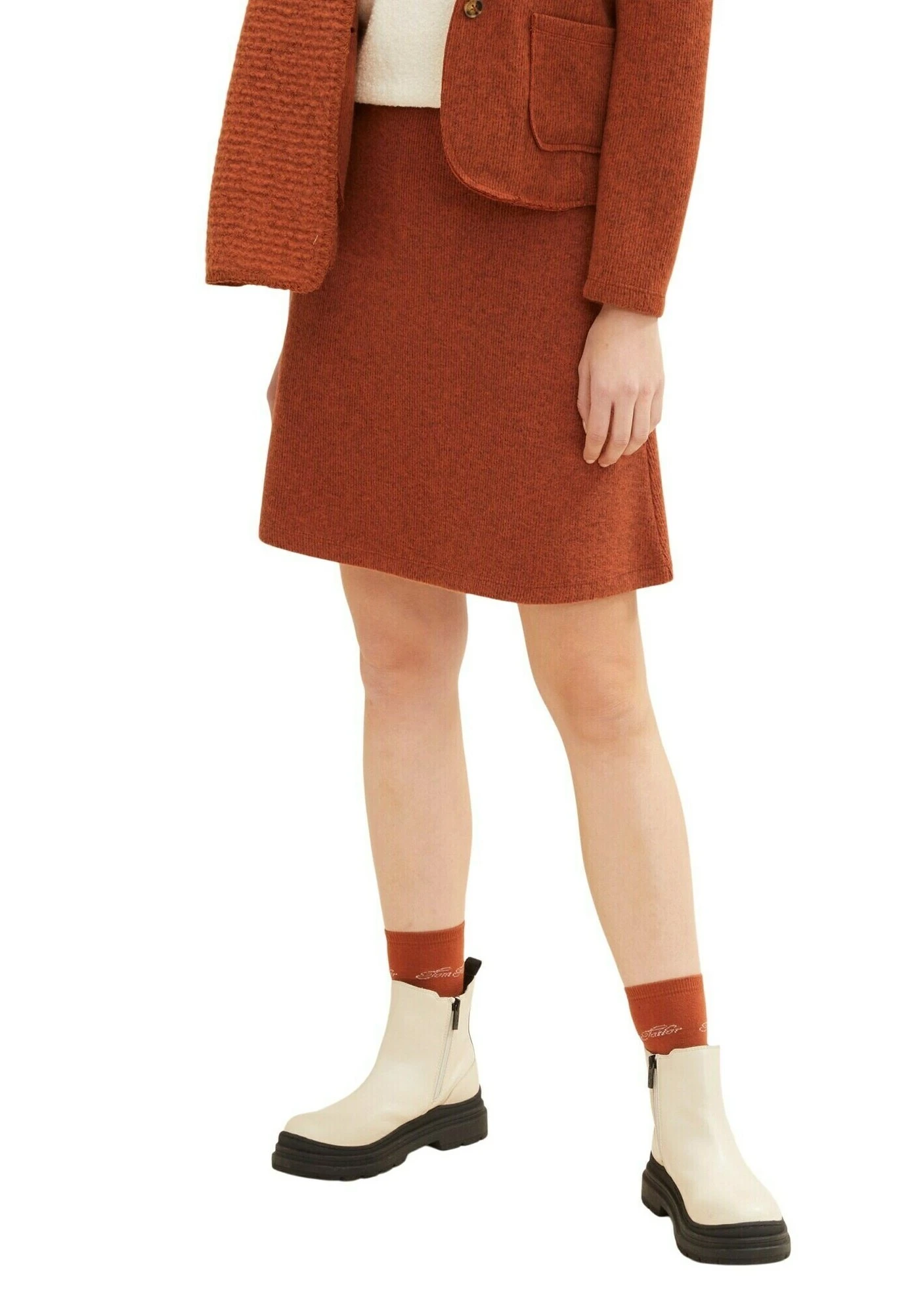 Tom Tailor Mit Struktur - A-Lijn Rok - Canyon Sunset Red Melange 8 Tom Tailor Mit Struktur - A-Lijn Rok - Canyon Sunset Red Melange - Afbeelding 8