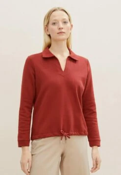 Tom Tailor Mit Kordelzug - Sweater - Dark Maroon Red