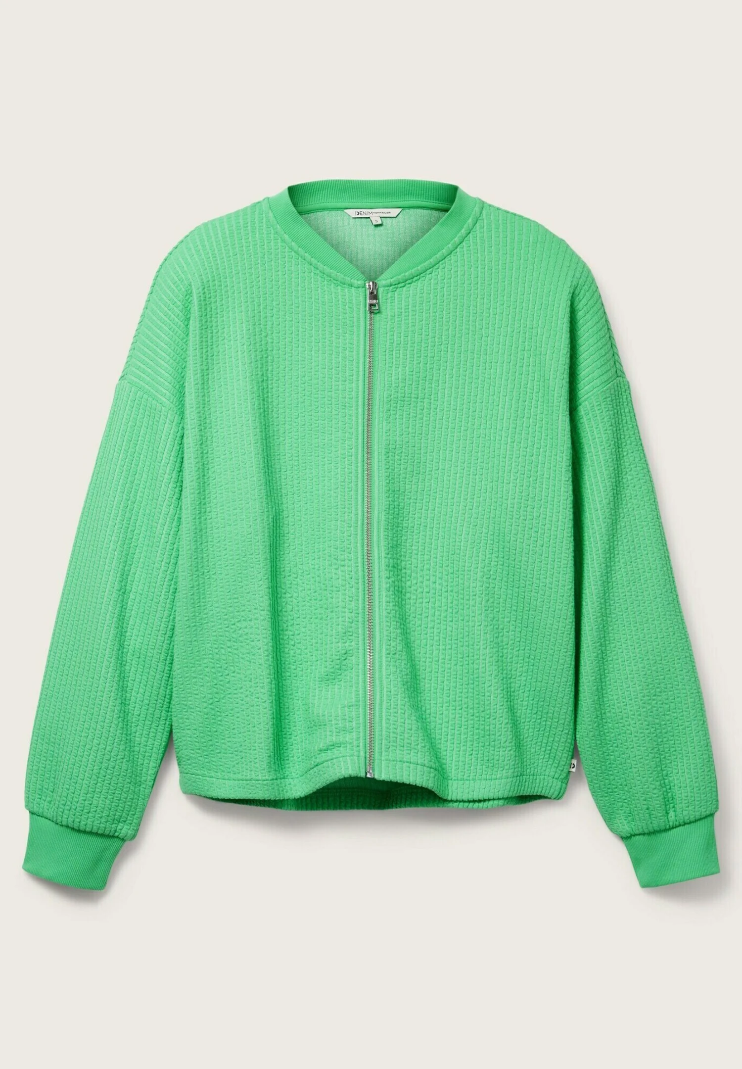 TOM TAILOR Denim Mit Struktur - Sweater Met Rits - Strong Green 8 TOM TAILOR Denim Mit Struktur - Sweater Met Rits - Strong Green - Afbeelding 8