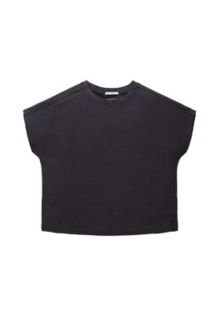 Tom Tailor Cropped- T-Shirt Basic - Coal Grey