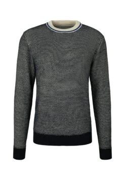 Tom Tailor Trui - Navy White Knit Structure -Tom Tailor 9f4d7e0db5664131be2a9492ce07b4e1