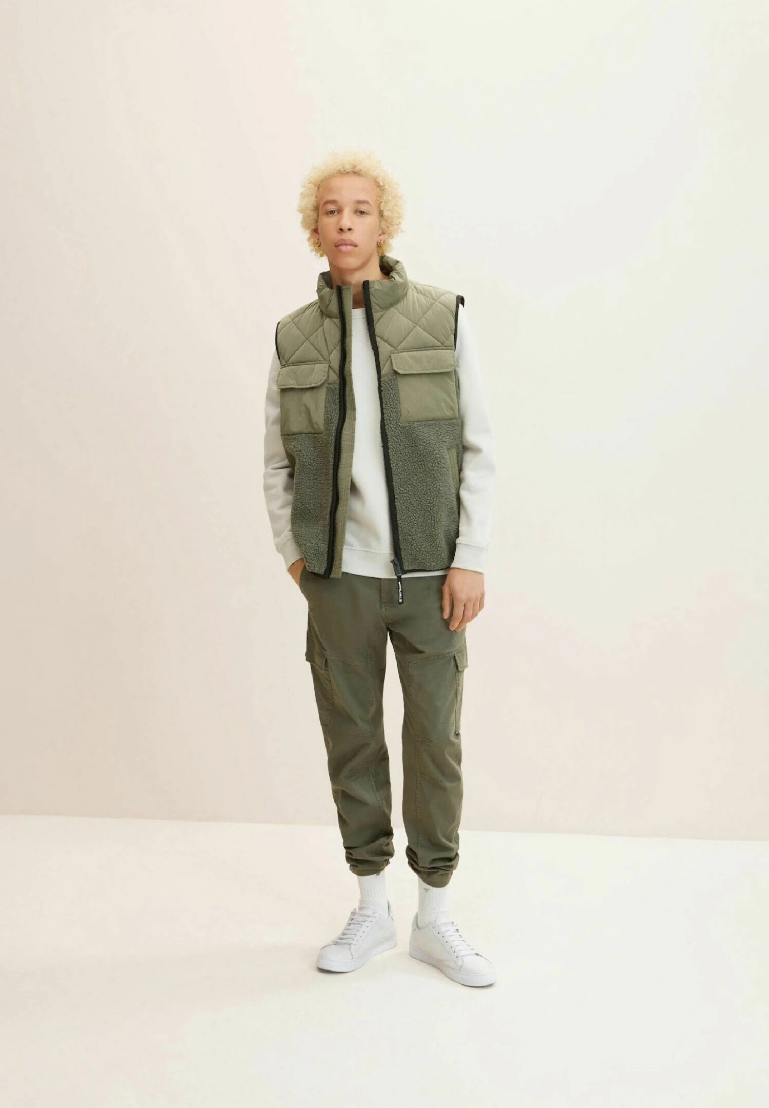 TOM TAILOR Denim Cargobroek - Dusty Olive Green 2 TOM TAILOR Denim Cargobroek - Dusty Olive Green - Afbeelding 2