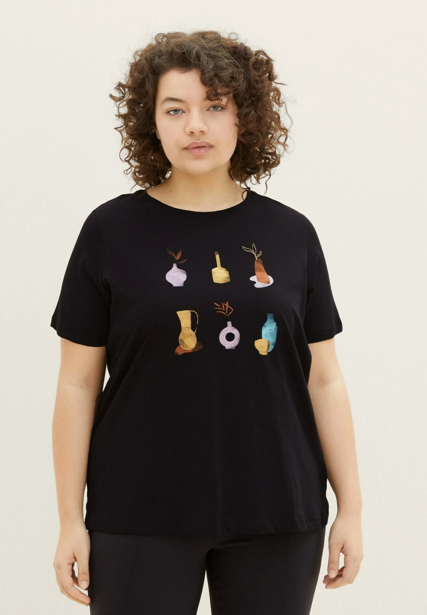 Tom Tailor Plus -Mit Print - T-Shirt Print - Deep Black 1 Tom Tailor Plus -Mit Print - T-Shirt Print - Deep Black