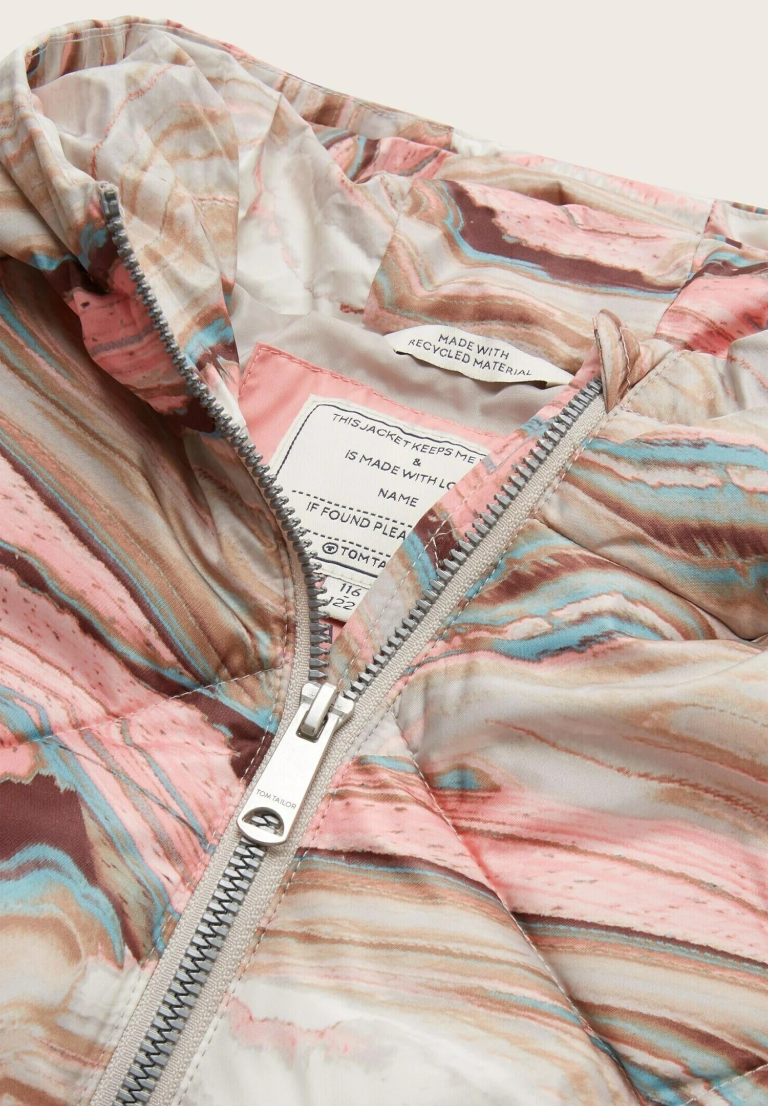 Tom Tailor Repreve Our Ocean - Winterjas - Multicolor Marble Print 3 Tom Tailor Repreve Our Ocean - Winterjas - Multicolor Marble Print - Afbeelding 3