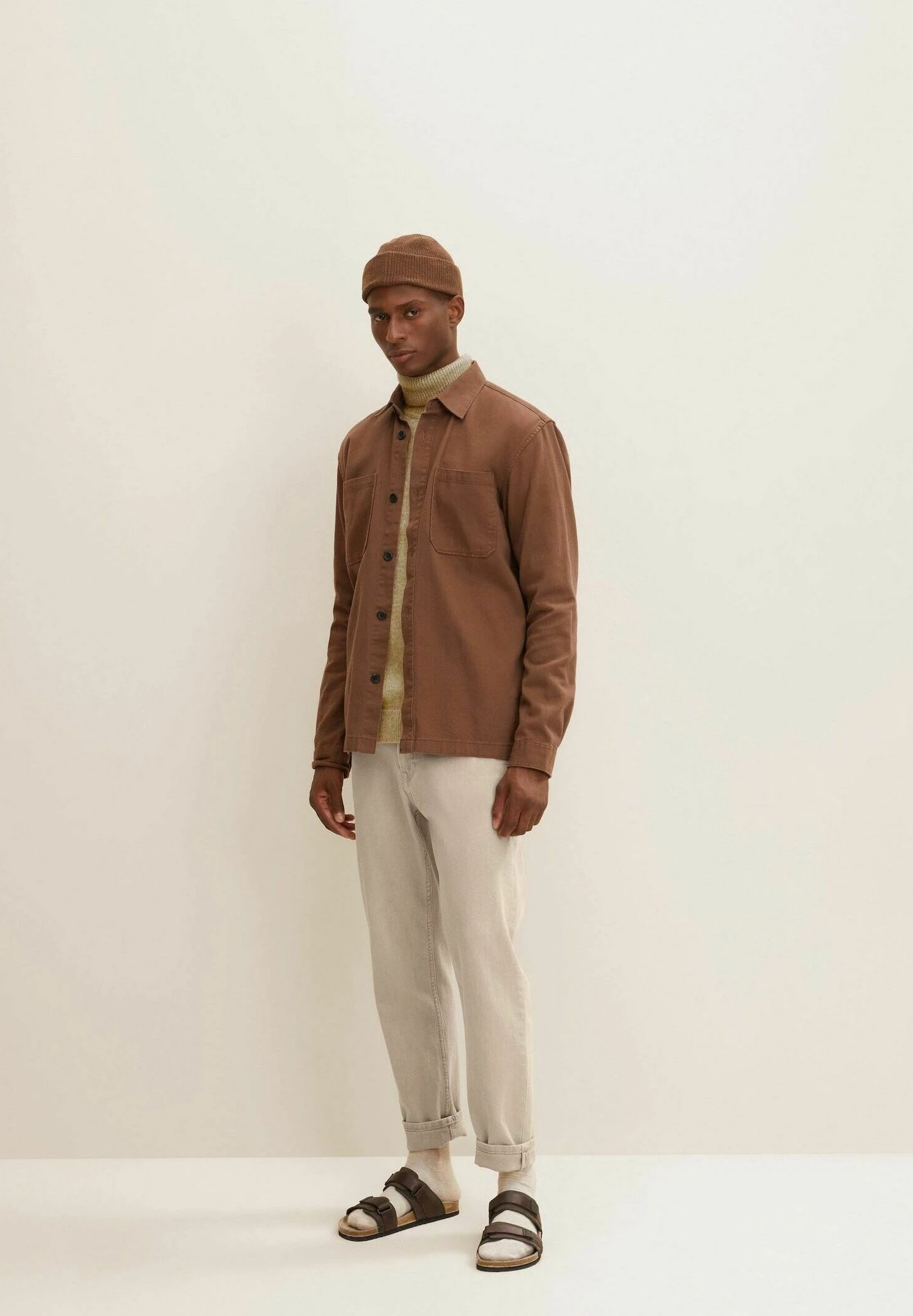 Tom Tailor Melierter Rollkragen- Trui - Dark Sepia Melange 2 Tom Tailor Melierter Rollkragen- Trui - Dark Sepia Melange - Afbeelding 2