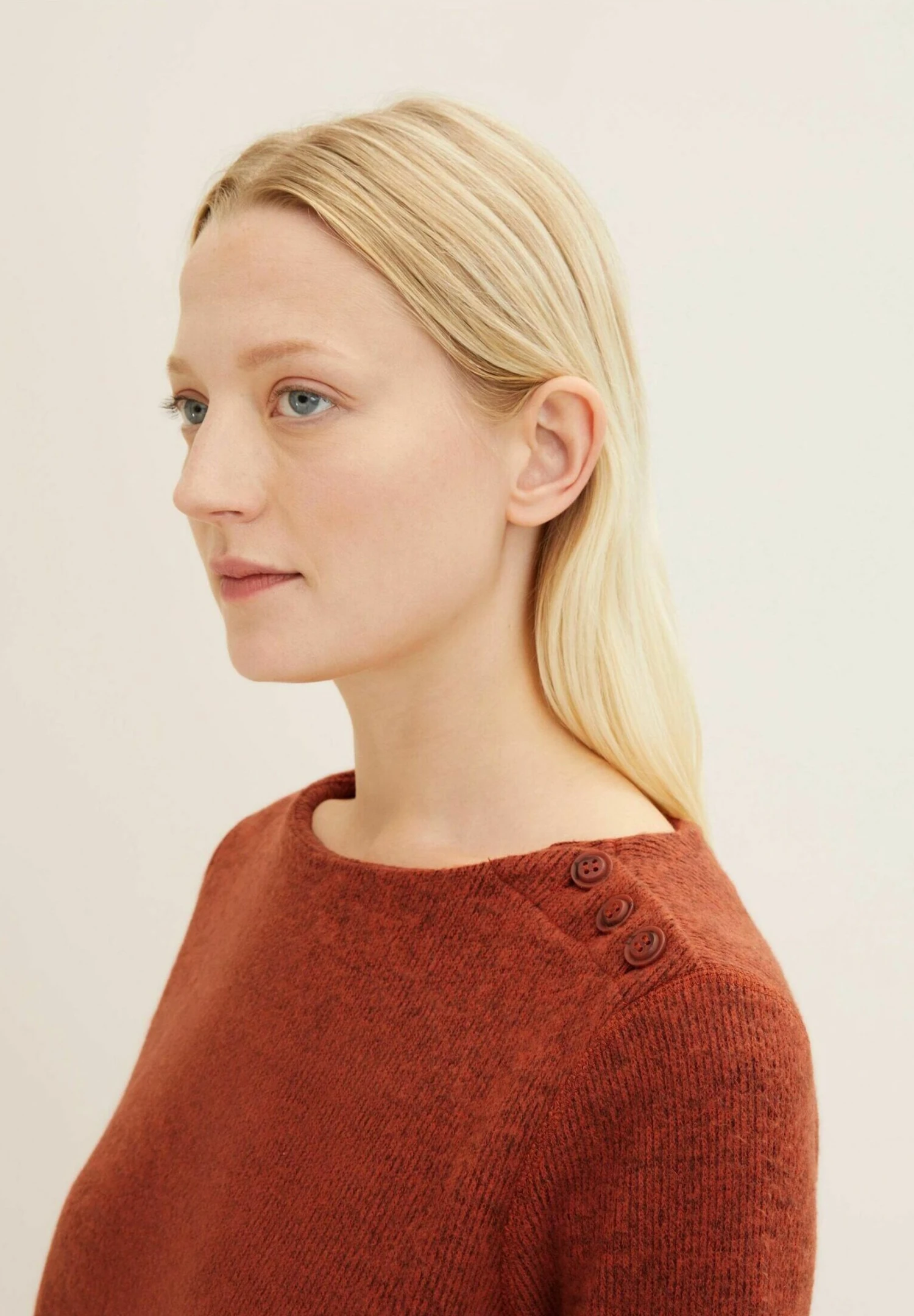 Tom Tailor Cozy - Trui - Canyon Sunset Red Melange 4 Tom Tailor Cozy - Trui - Canyon Sunset Red Melange - Afbeelding 4