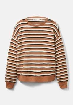 TOM TAILOR Denim Gestreiftes - Sweater - Creme Brown Stripe -Tom Tailor a18f10bade2047cfae0badde13ff59d9