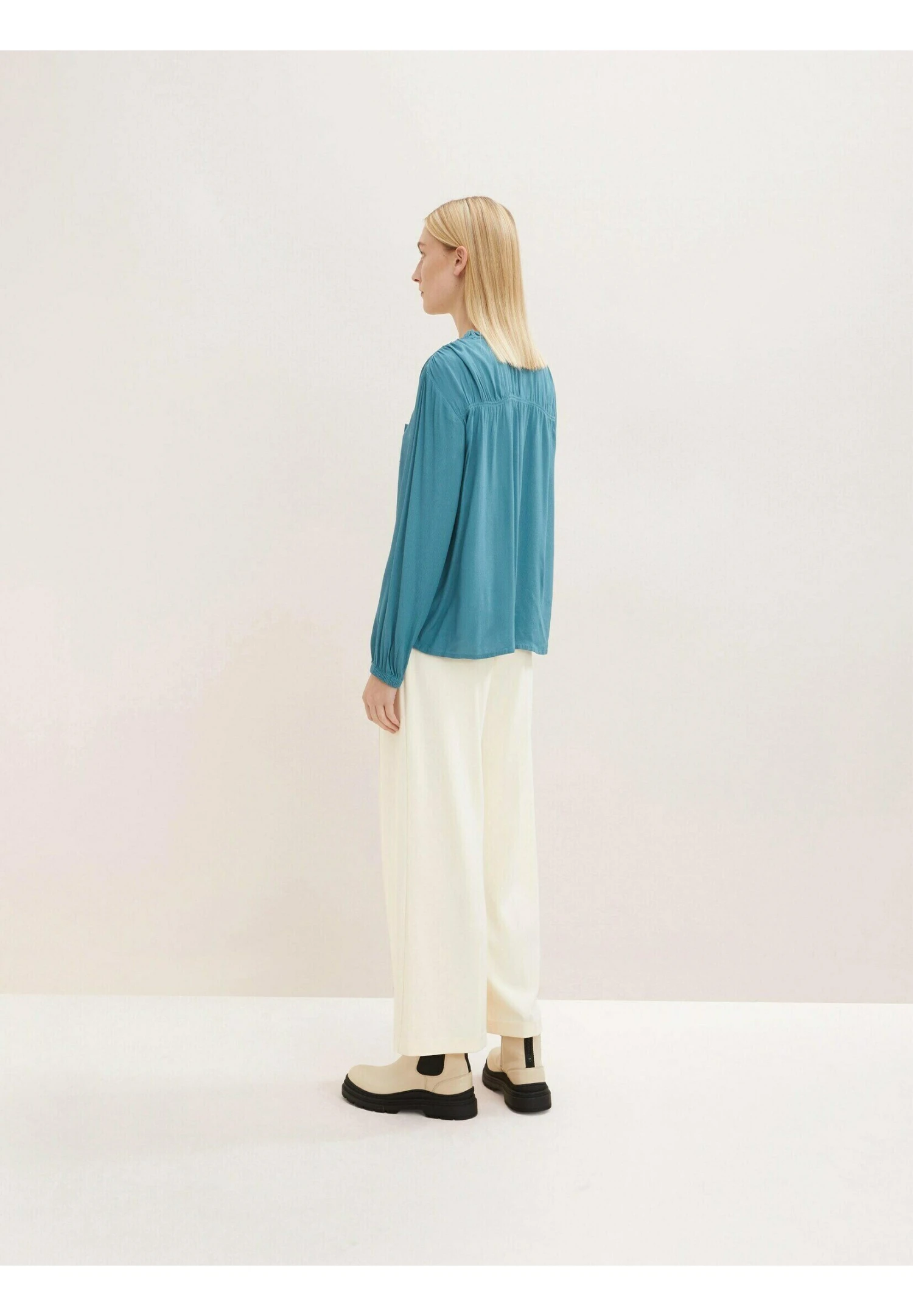 Tom Tailor Mit Raffungen - Blouse - Pastel Teal 3 Tom Tailor Mit Raffungen - Blouse - Pastel Teal - Afbeelding 3