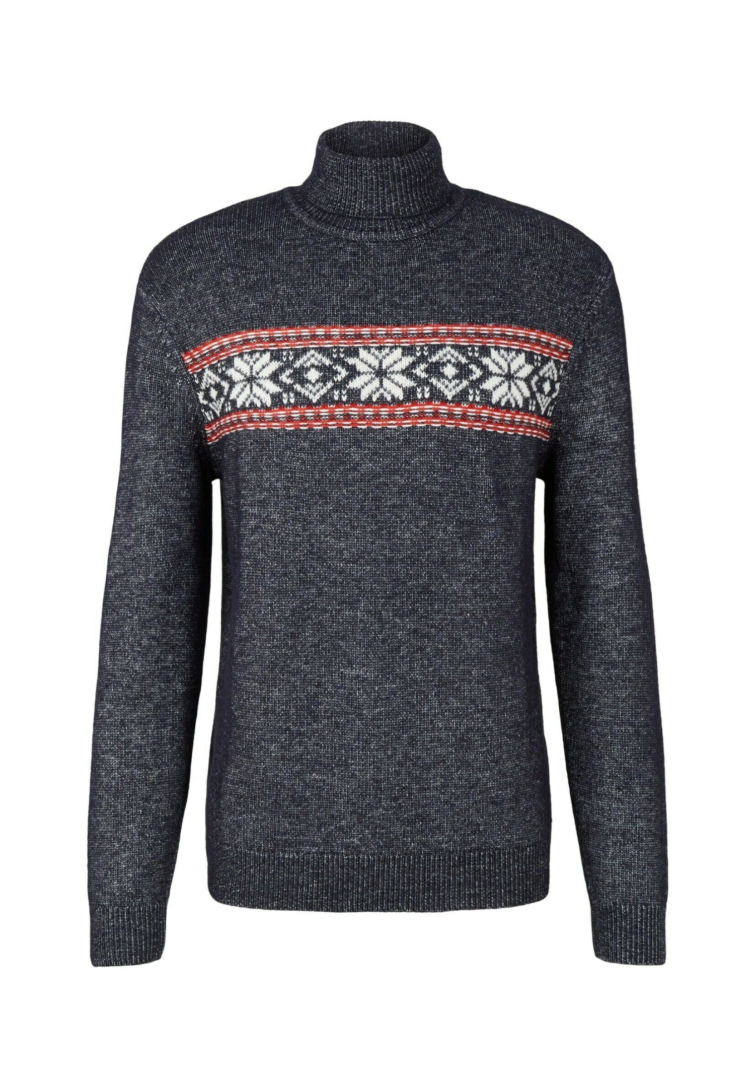 Tom Tailor Cosy Jacquard- Trui - Navy White Red Jacquard 5 Tom Tailor Cosy Jacquard- Trui - Navy White Red Jacquard - Afbeelding 5