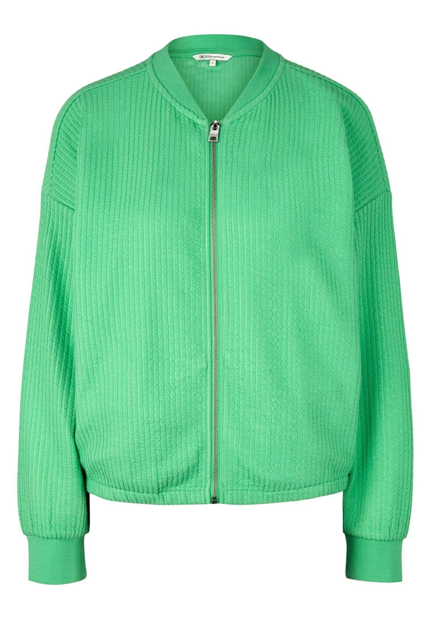 TOM TAILOR Denim Mit Struktur - Sweater Met Rits - Strong Green 5 TOM TAILOR Denim Mit Struktur - Sweater Met Rits - Strong Green - Afbeelding 5