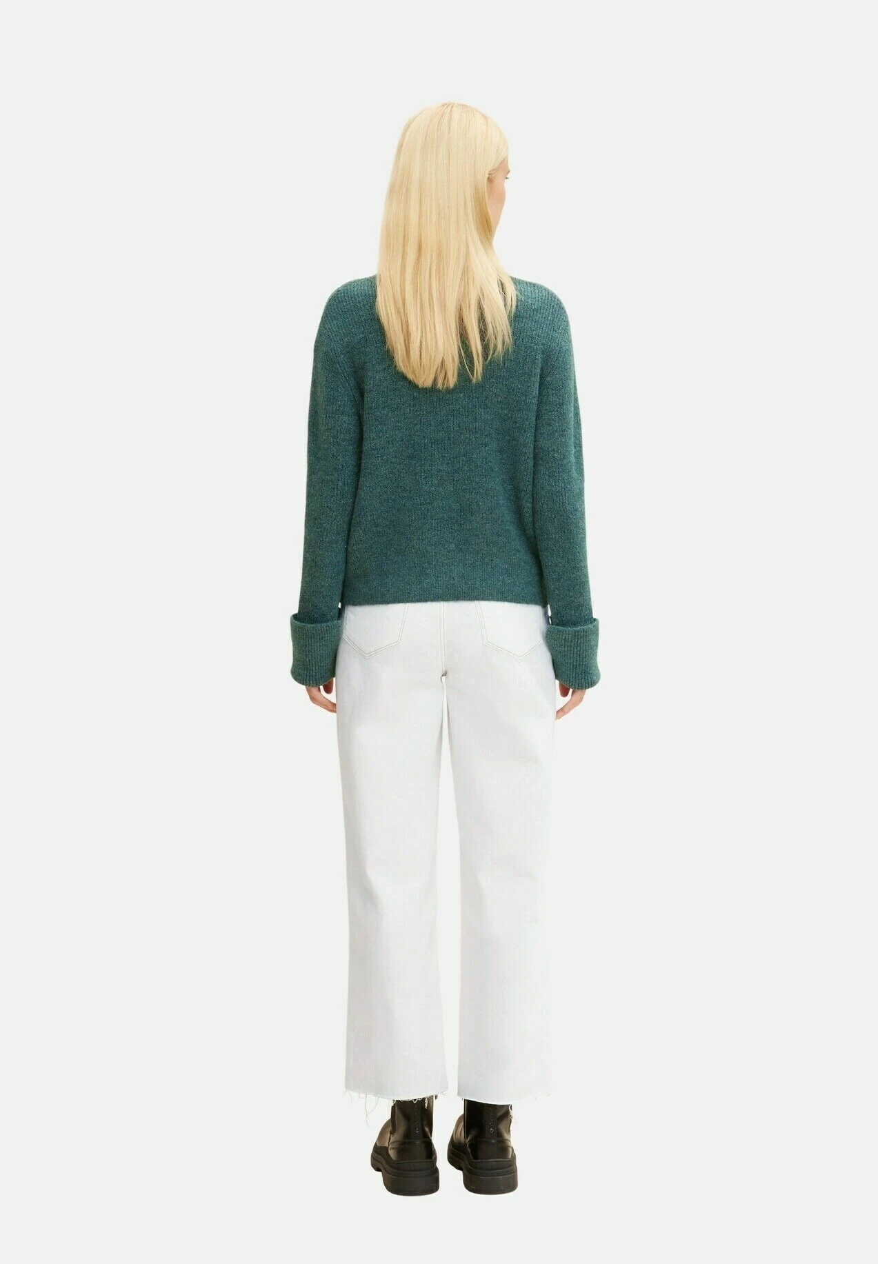 TOM TAILOR Denim Cosy Mock Neck - Trui - Green Dust Melange 3 TOM TAILOR Denim Cosy Mock Neck - Trui - Green Dust Melange - Afbeelding 3