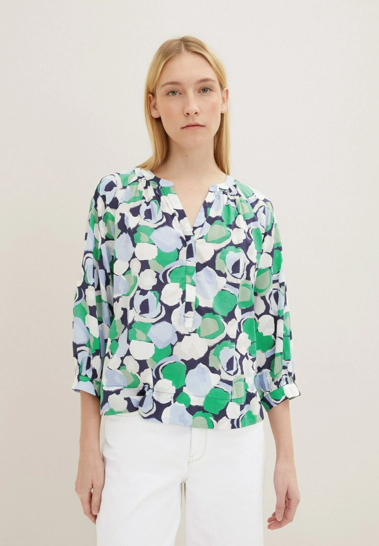 Tom Tailor Blouse - Green Flower Design 1 Tom Tailor Blouse - Green Flower Design