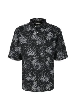 TOM TAILOR Denim Mit Allover Print - Overhemd - Black Tonal Leaf Lines Print -Tom Tailor a51ea5eeae8443ba8e462062c9bd6280