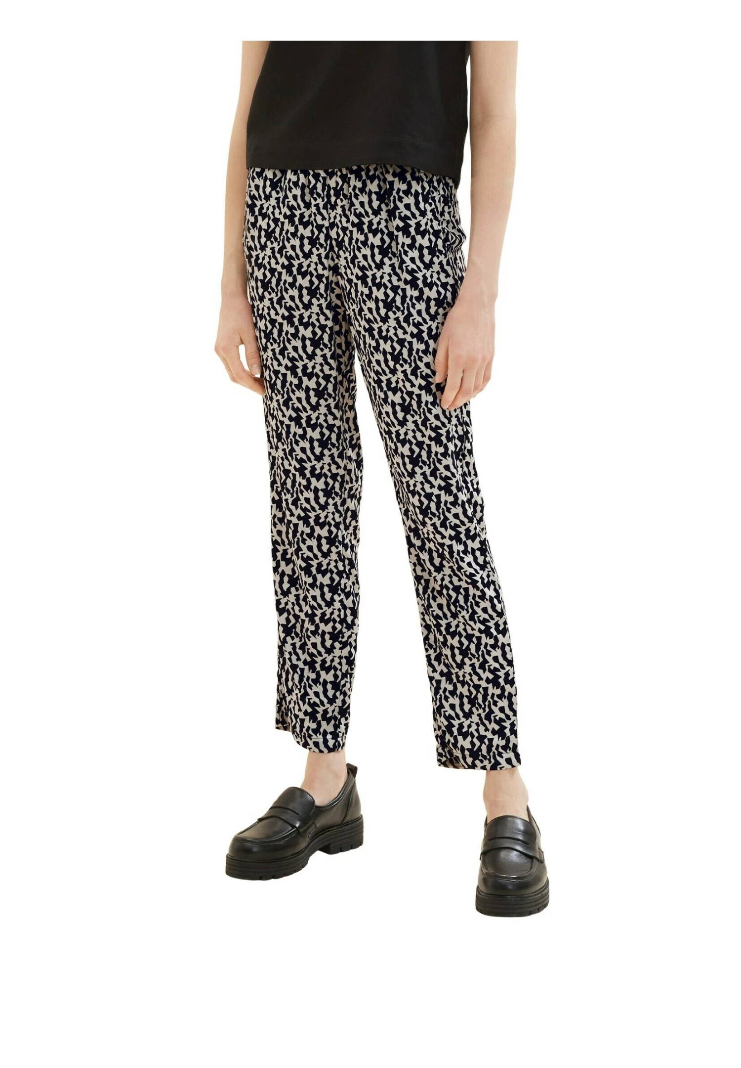 Tom Tailor Cropped - Broek - Black Small Abstract Design 7 Tom Tailor Cropped - Broek - Black Small Abstract Design - Afbeelding 7