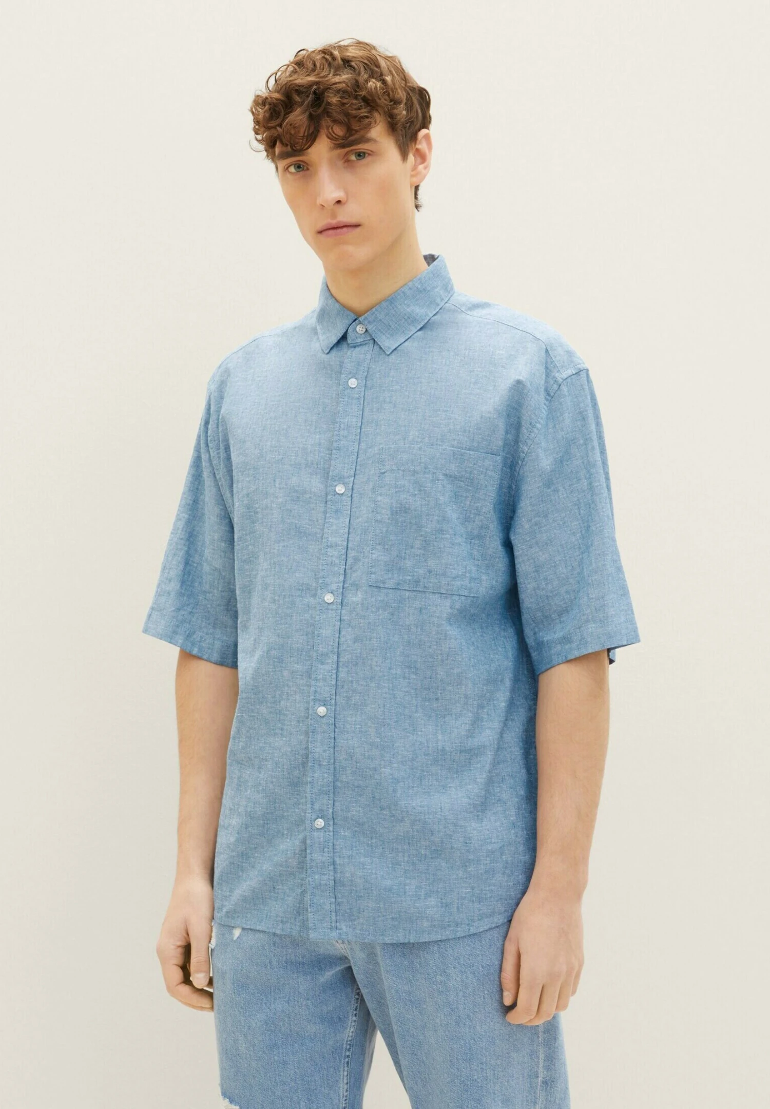 TOM TAILOR Denim Overhemd - Helsinki Night Blue Chambray 1 TOM TAILOR Denim Overhemd - Helsinki Night Blue Chambray