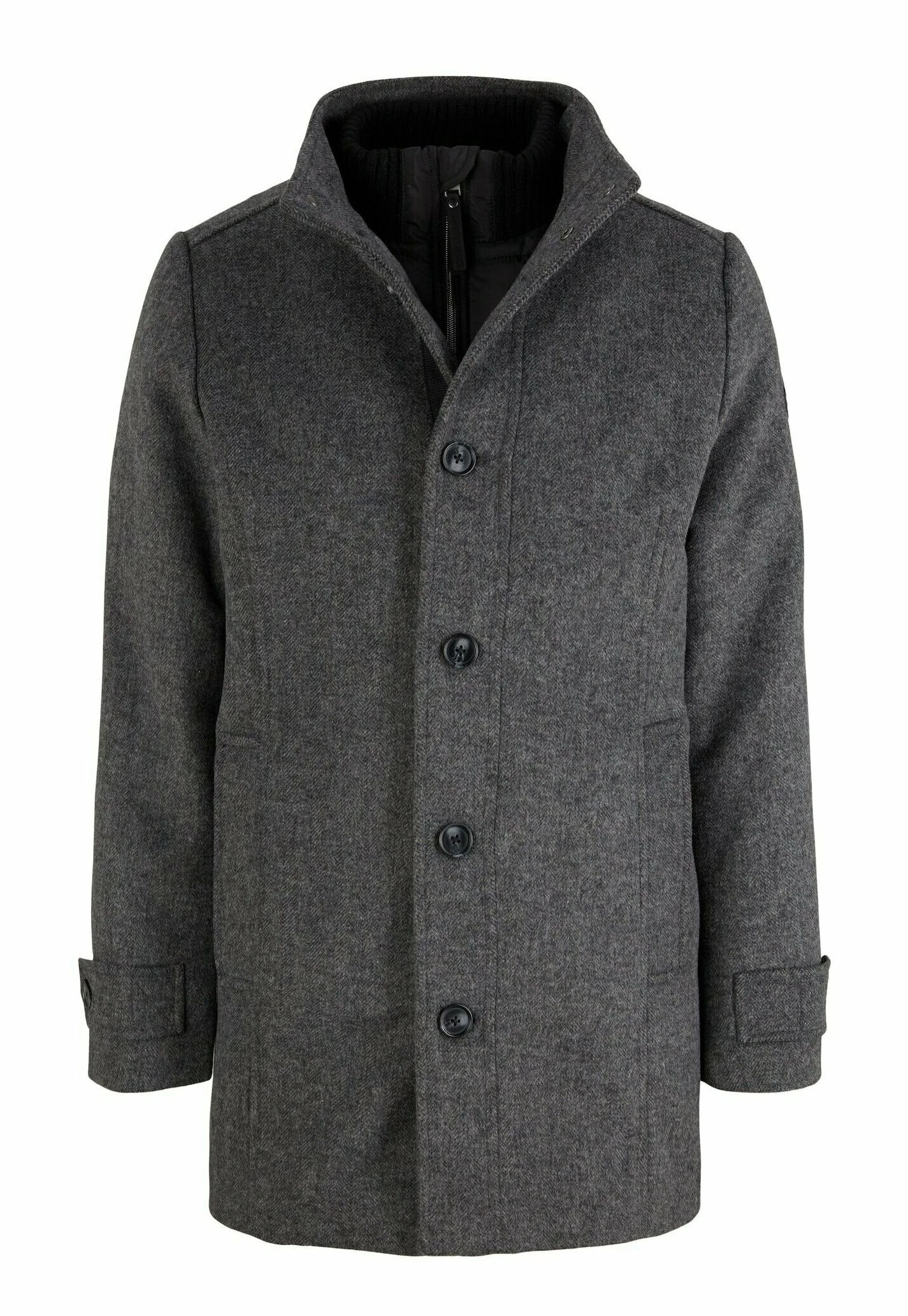 Tom Tailor 2 In 1 - Mantel - Dark Grey Black Herringbone 7 Tom Tailor 2 In 1 - Mantel - Dark Grey Black Herringbone - Afbeelding 7