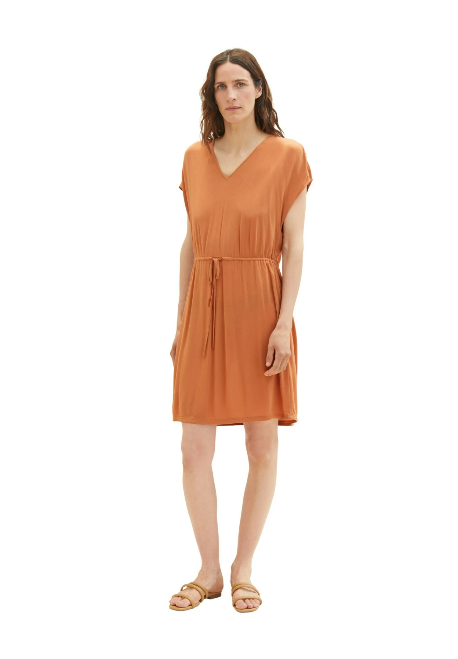 Tom Tailor Mit Kordelzug - Jerseyjurk - Terracotta Brown 2 Tom Tailor Mit Kordelzug - Jerseyjurk - Terracotta Brown - Afbeelding 2