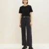Tom Tailor High Waist- Straight Leg Jeans - Clean Bleached Black Denim