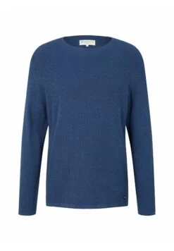 TOM TAILOR Denim Zigzag Structured Crewneck - Trui - Dark Duck Blue -Tom Tailor a9904d54311744c3b70f3c82d577ef8d
