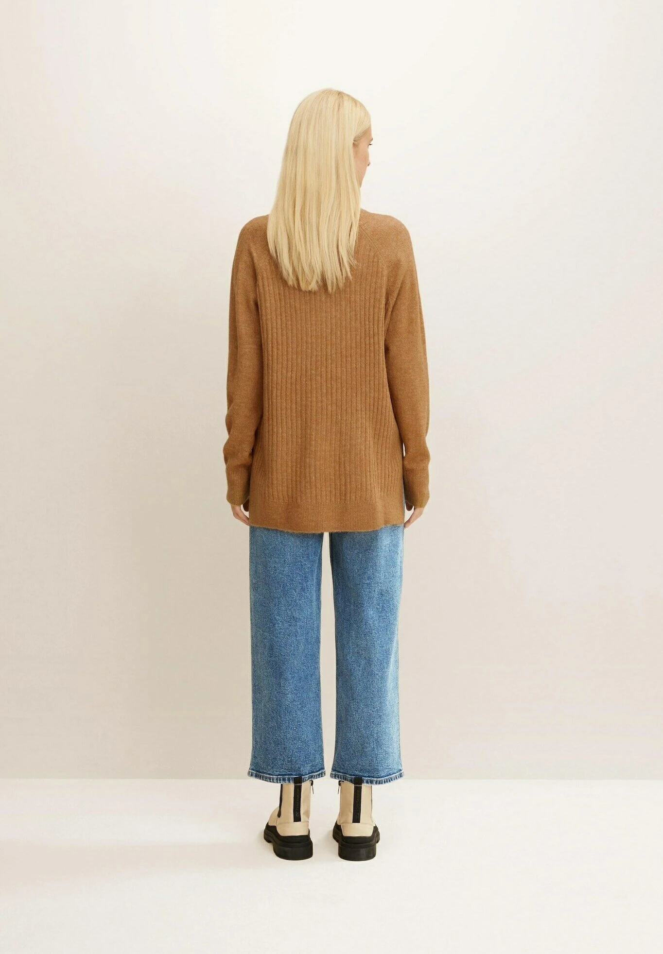 TOM TAILOR Denim Langer- Trui - Hay Beige Melange 3 TOM TAILOR Denim Langer- Trui - Hay Beige Melange - Afbeelding 3