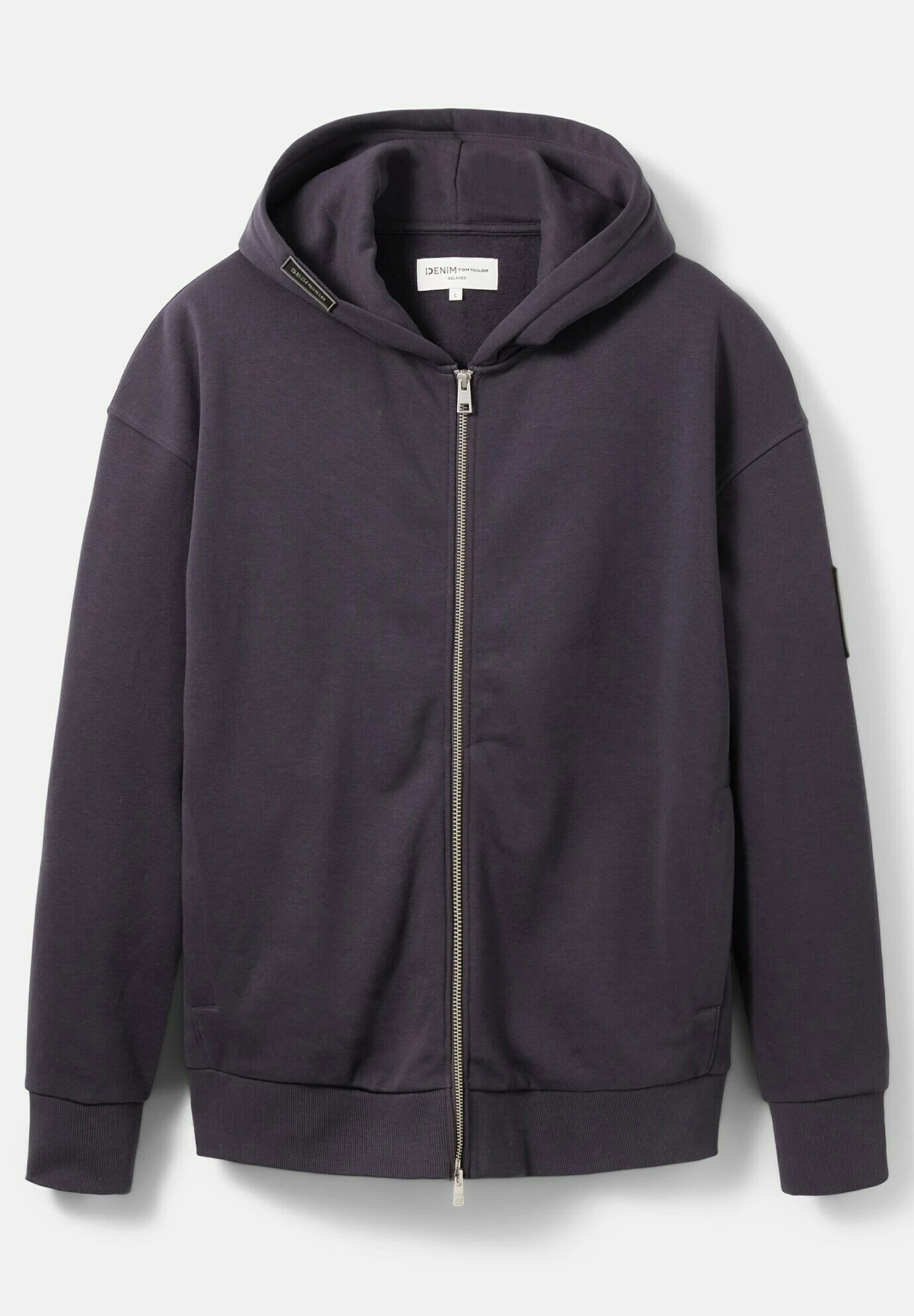 TOM TAILOR Denim Mit Logo-Detail - Sweater Met Rits - Coal Grey 7 TOM TAILOR Denim Mit Logo-Detail - Sweater Met Rits - Coal Grey - Afbeelding 7