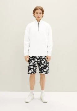 TOM TAILOR Denim Bedruckte - Trainingsbroek - Black White Wildflower Print -Tom Tailor ab6800f9657b47ad84064d129b1319ba