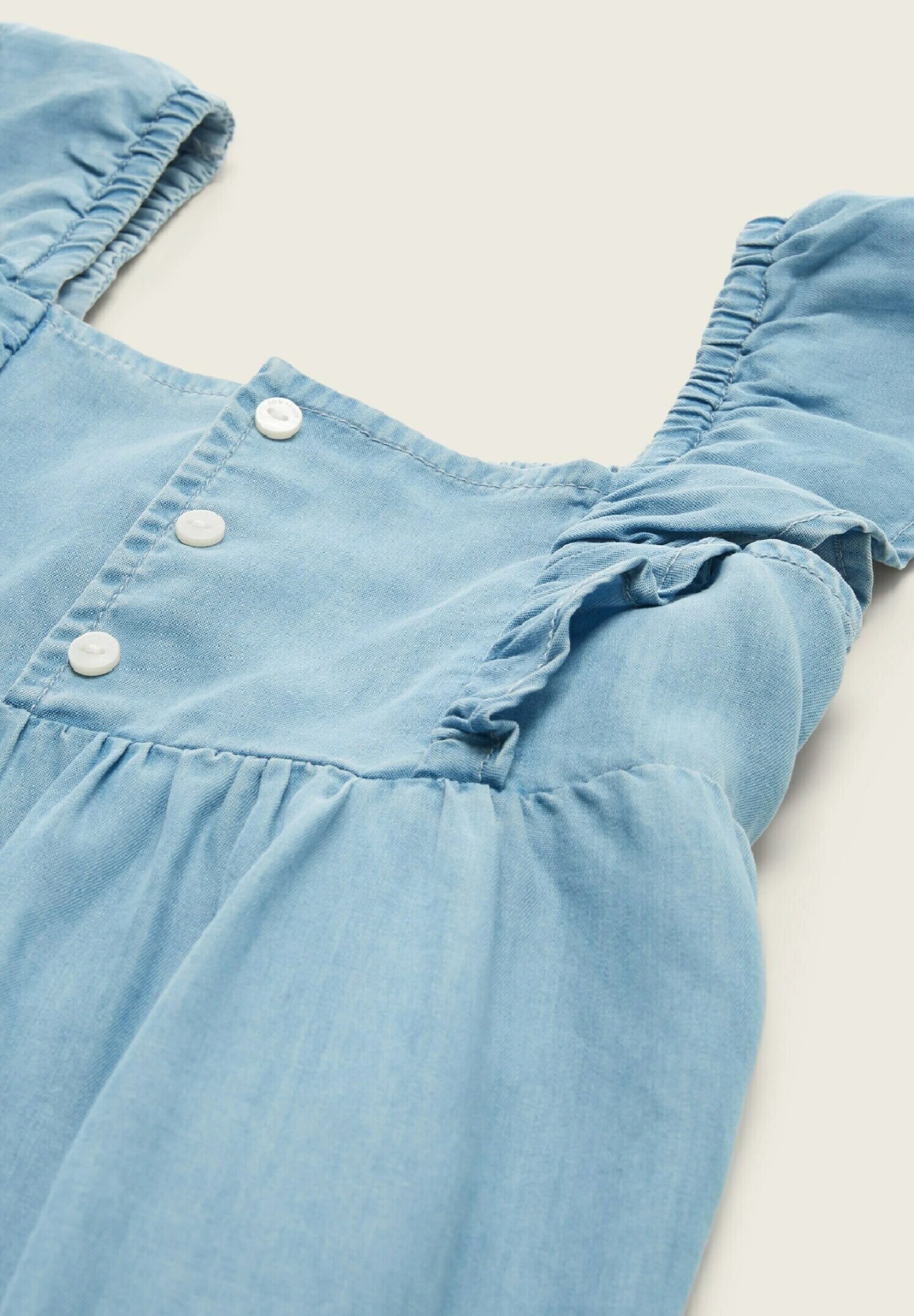 Tom Tailor Mit Volants - Jurk - Light Stone Bright Blue Denim 3 Tom Tailor Mit Volants - Jurk - Light Stone Bright Blue Denim - Afbeelding 3