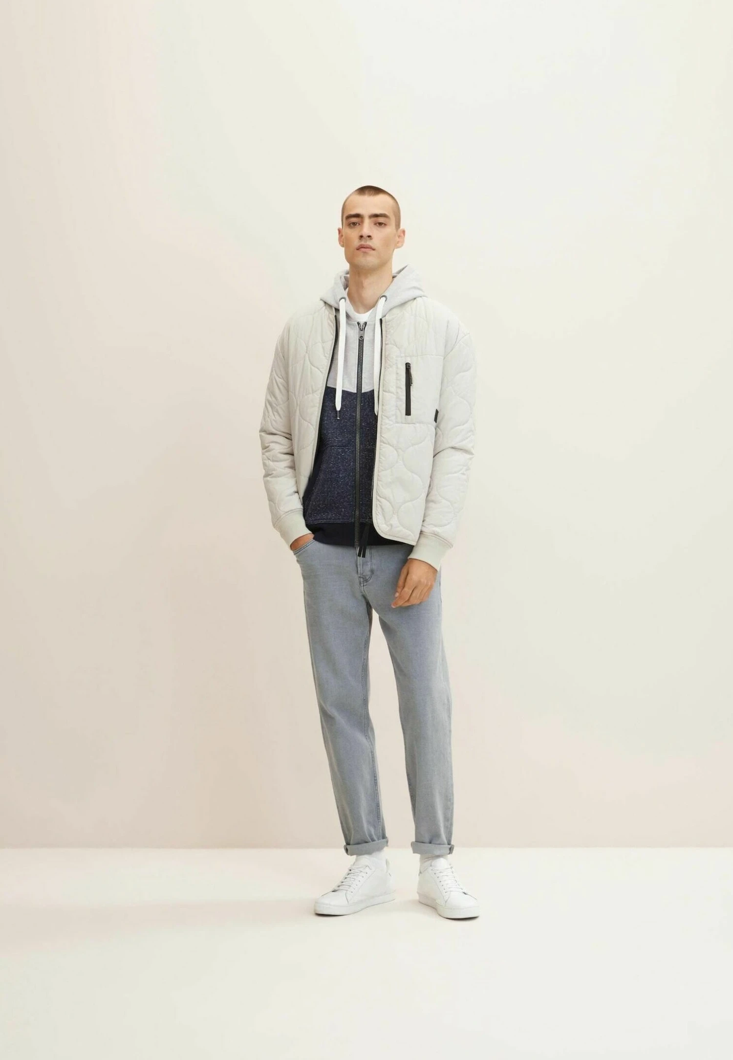 Tom Tailor Hoodie - Navy Offwhite Inject Stripe 2 Tom Tailor Hoodie - Navy Offwhite Inject Stripe - Afbeelding 2