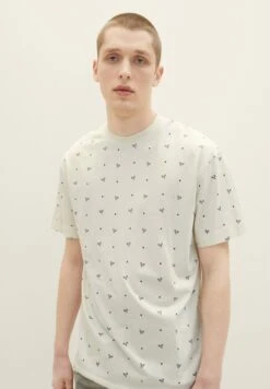 TOM TAILOR Denim Mit Print - T-Shirt Print - White Navy Tennis Print