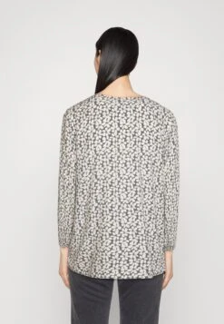 Tom Tailor Printed V Neck Blouse - Blouse - Grey -Tom Tailor b060d21ab78846c8aa2a04f093ece3ff