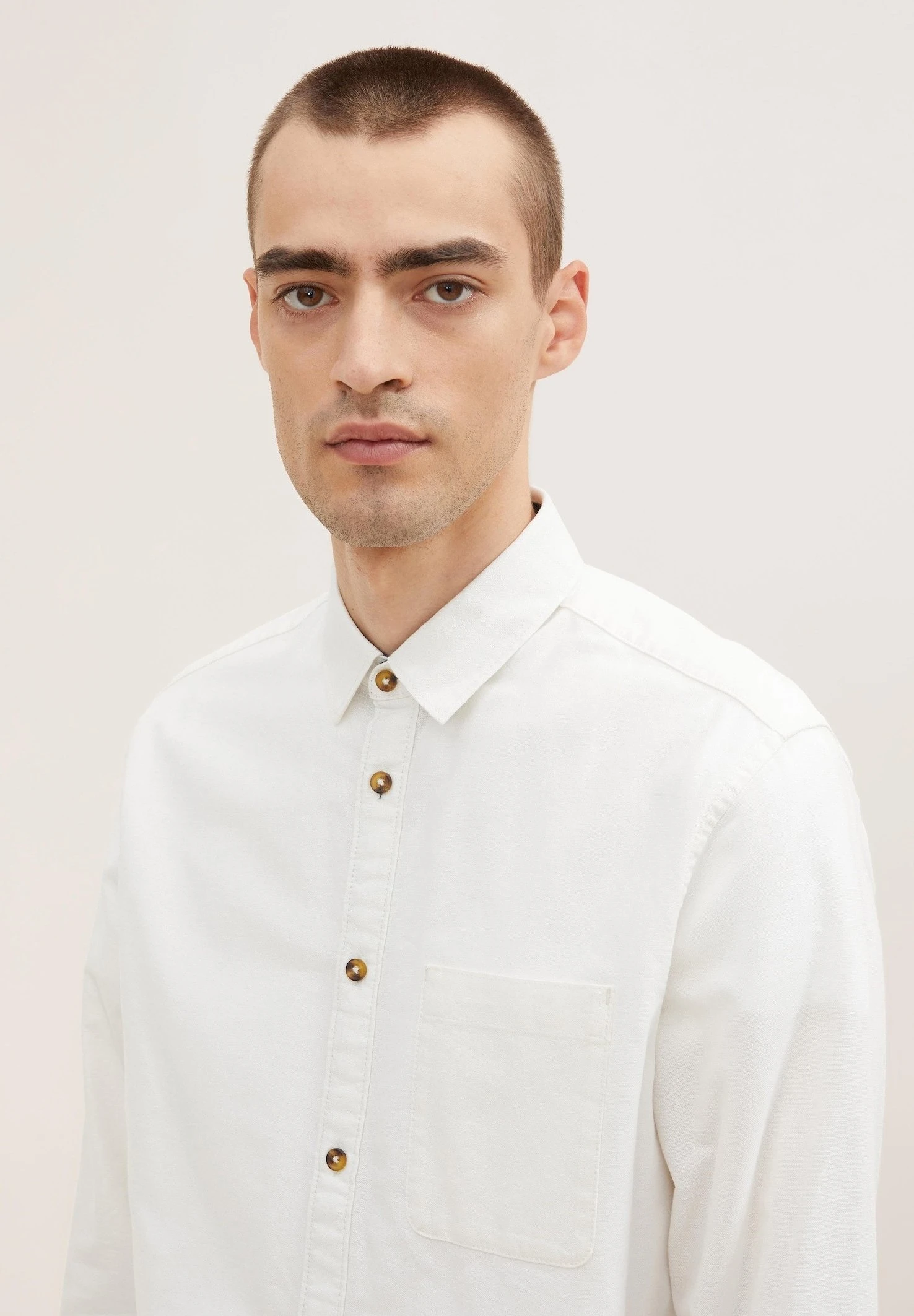 Tom Tailor Oxford- Overhemd - Off White 4 Tom Tailor Oxford- Overhemd - Off White - Afbeelding 4