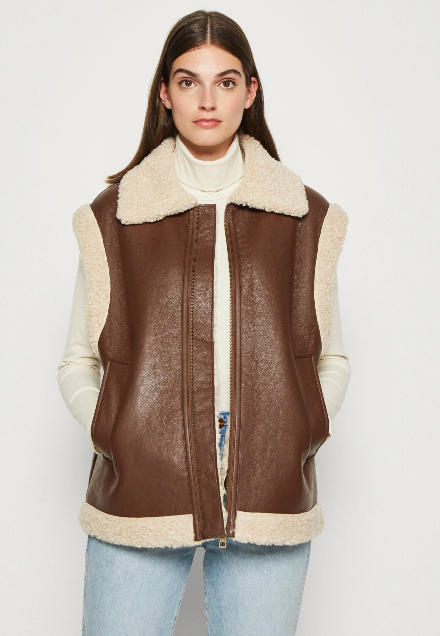 TOM TAILOR Denim Vest - Bodywarmer - Roasted Coffee Brown 4 TOM TAILOR Denim Vest - Bodywarmer - Roasted Coffee Brown - Afbeelding 4