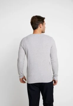 TOM TAILOR Denim Zigzag Structured Crewneck - Trui - Lava Stone Grey Melange -Tom Tailor b1572f2b69dc4320a41ac49701b78a13