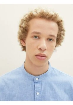 TOM TAILOR Denim Mit Ragen - Overhemd - Shiny Royal Blue Structure -Tom Tailor b2c07f8a477f4b6cb6b7fc5febd13f32