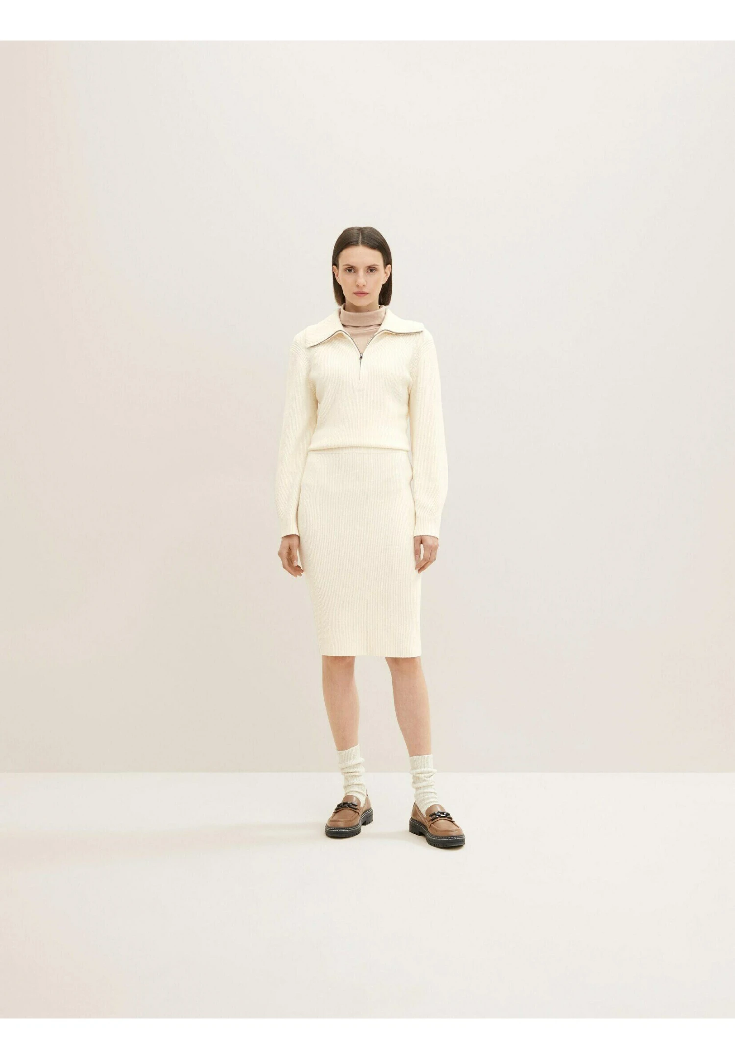 Tom Tailor Mit Rippstruktur - Kokerrok - Soft Buttercream 2 Tom Tailor Mit Rippstruktur - Kokerrok - Soft Buttercream - Afbeelding 2