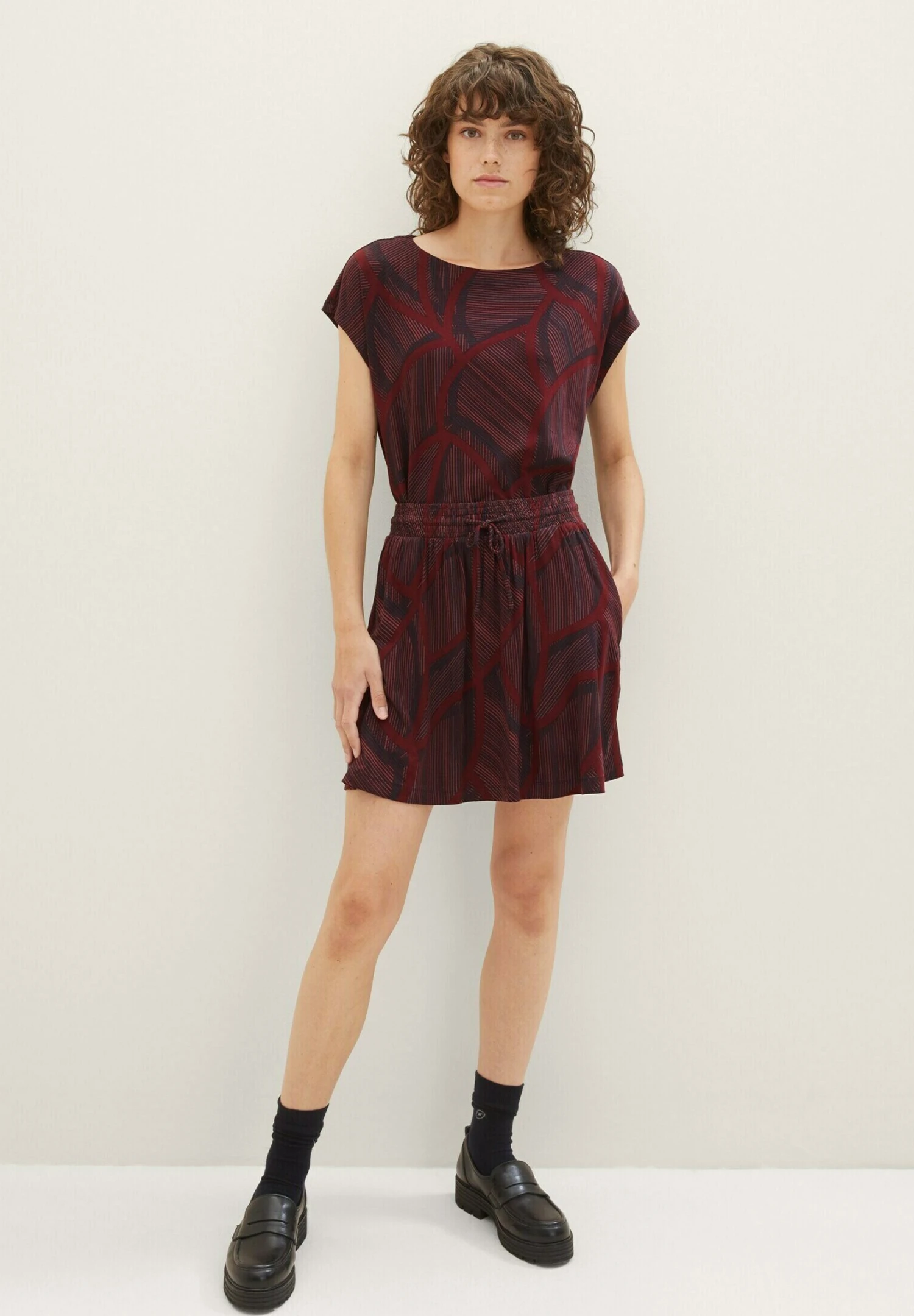 Tom Tailor A-Lijn Rok - Navy Abstract Lines 2 Tom Tailor A-Lijn Rok - Navy Abstract Lines - Afbeelding 2