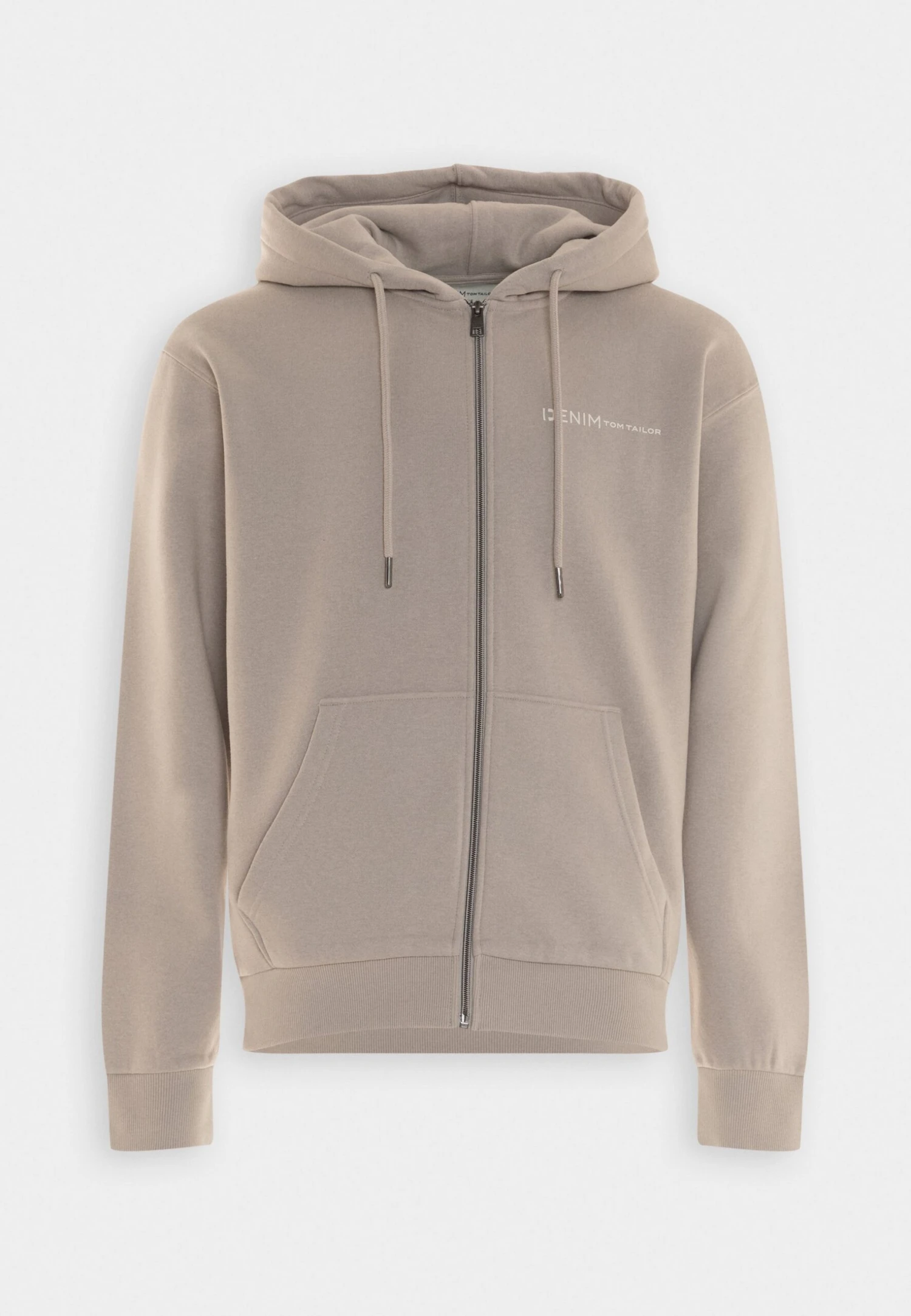 TOM TAILOR Denim Full Zip - Sweater Met Rits - Light Dove Grey 4 TOM TAILOR Denim Full Zip - Sweater Met Rits - Light Dove Grey - Afbeelding 4