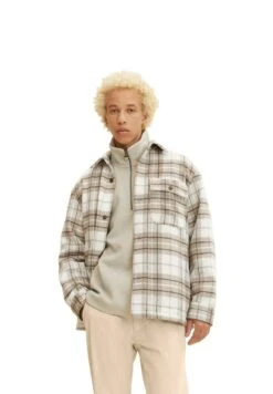 TOM TAILOR Denim Halflange Jas - Off White Beige Big Cosy Check 15 TOM TAILOR Denim Halflange Jas - Off White Beige Big Cosy Check -Tom Tailor b4d708b072874024ad3cd4aa039c37c2